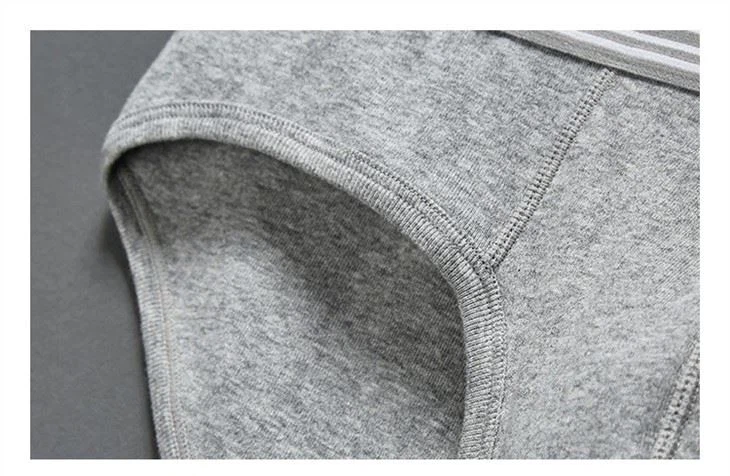 Custom Men's Mid Rise Cotton U pouch Briefs Grey 3